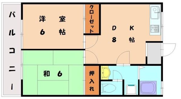 和白駅 徒歩10分 2階の物件間取画像